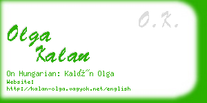 olga kalan business card